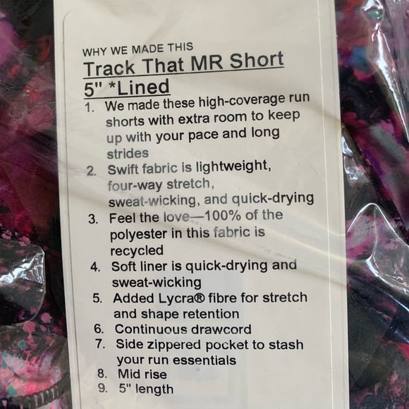 LULULEMON TRACK THAT SHORT 5”-FLUORO FLORAL MULTI - Picture 8 of 9